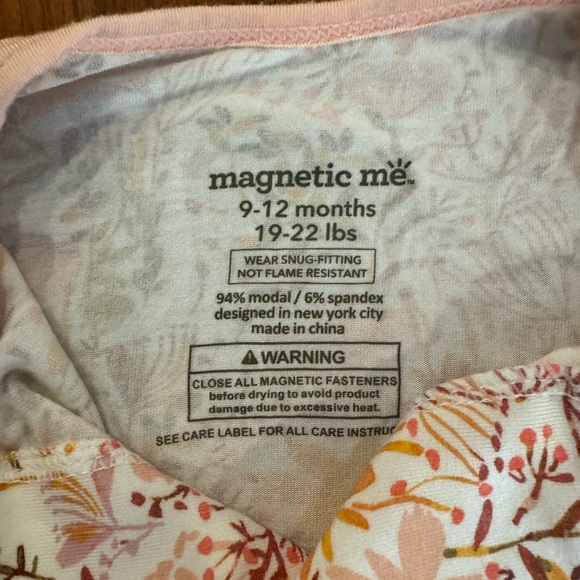 Magnetic Me Pink and Yellow Floral Footie - Picture 2 of 2